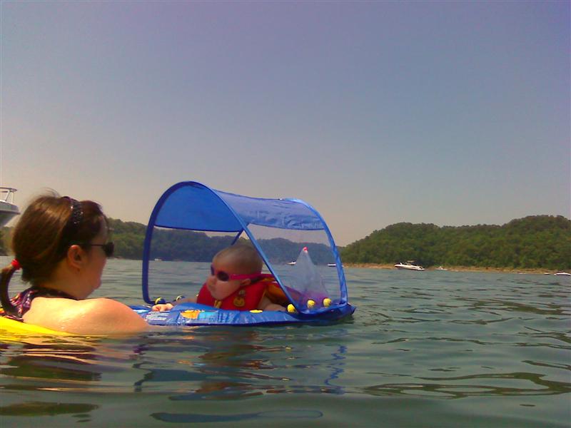 First "swim" in the lake